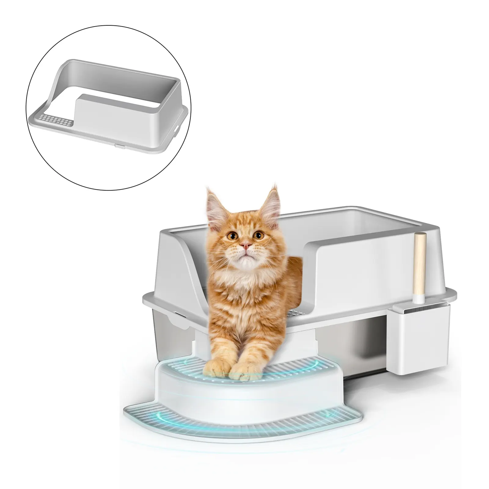 30L Semi Enclosed Cat Litter Box