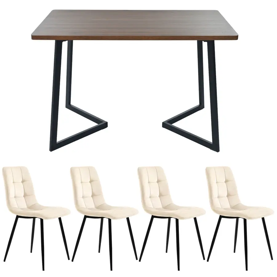 5-Piece Dining Set Table And 4 Chairs