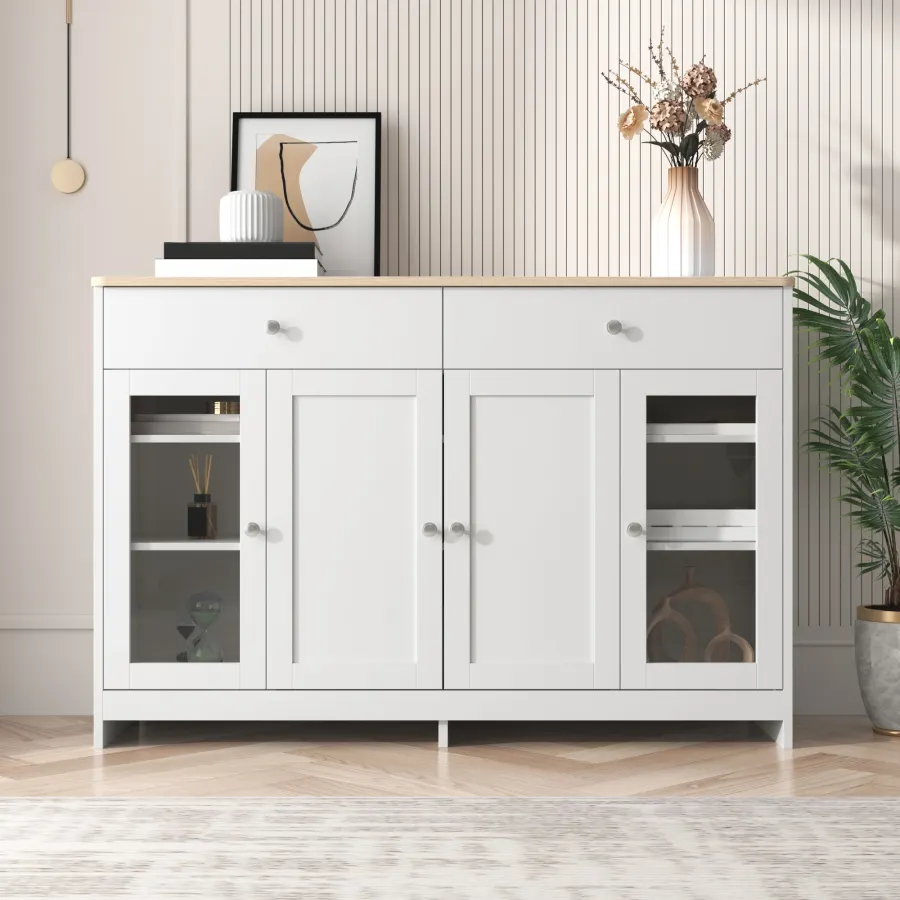 Sideboard With White Wood Grain