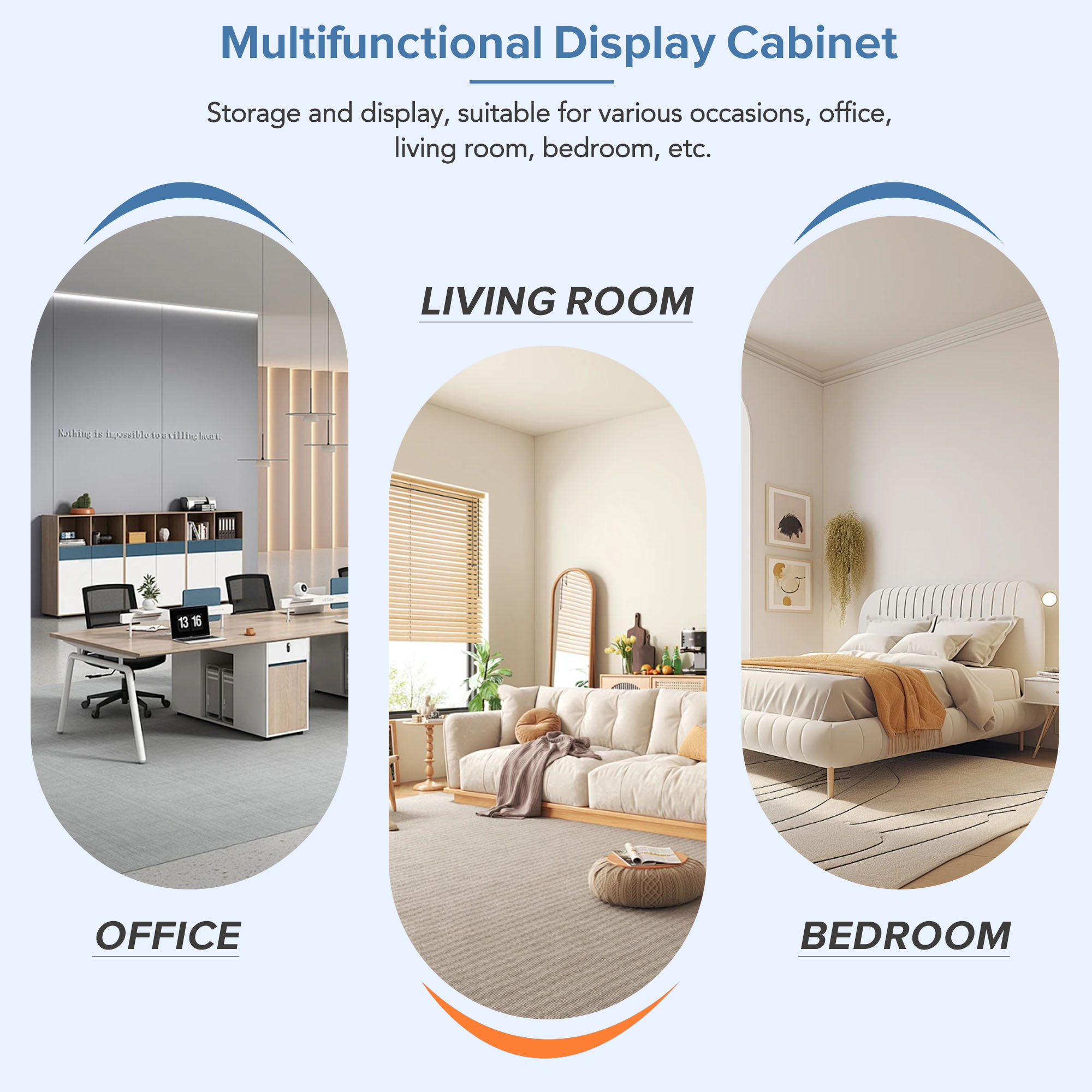 Black High-Gloss Display Cabinet With LED Lighting, 3 Glass Shelves, 55 X 38 X 166 Cm  Display Case, Freestanding Cabinet, Tall Cabinet, Storage Cabinet - photo 3