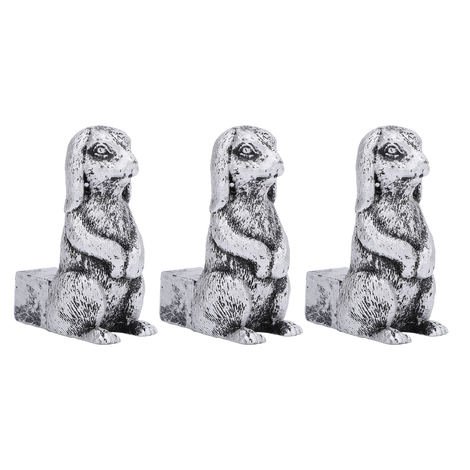 3PCS Flower Pot Decorative Feet Resin Animal Statue Plant Pot Support Feet Planter Riser For Outdoor Garden Standing Rabbit