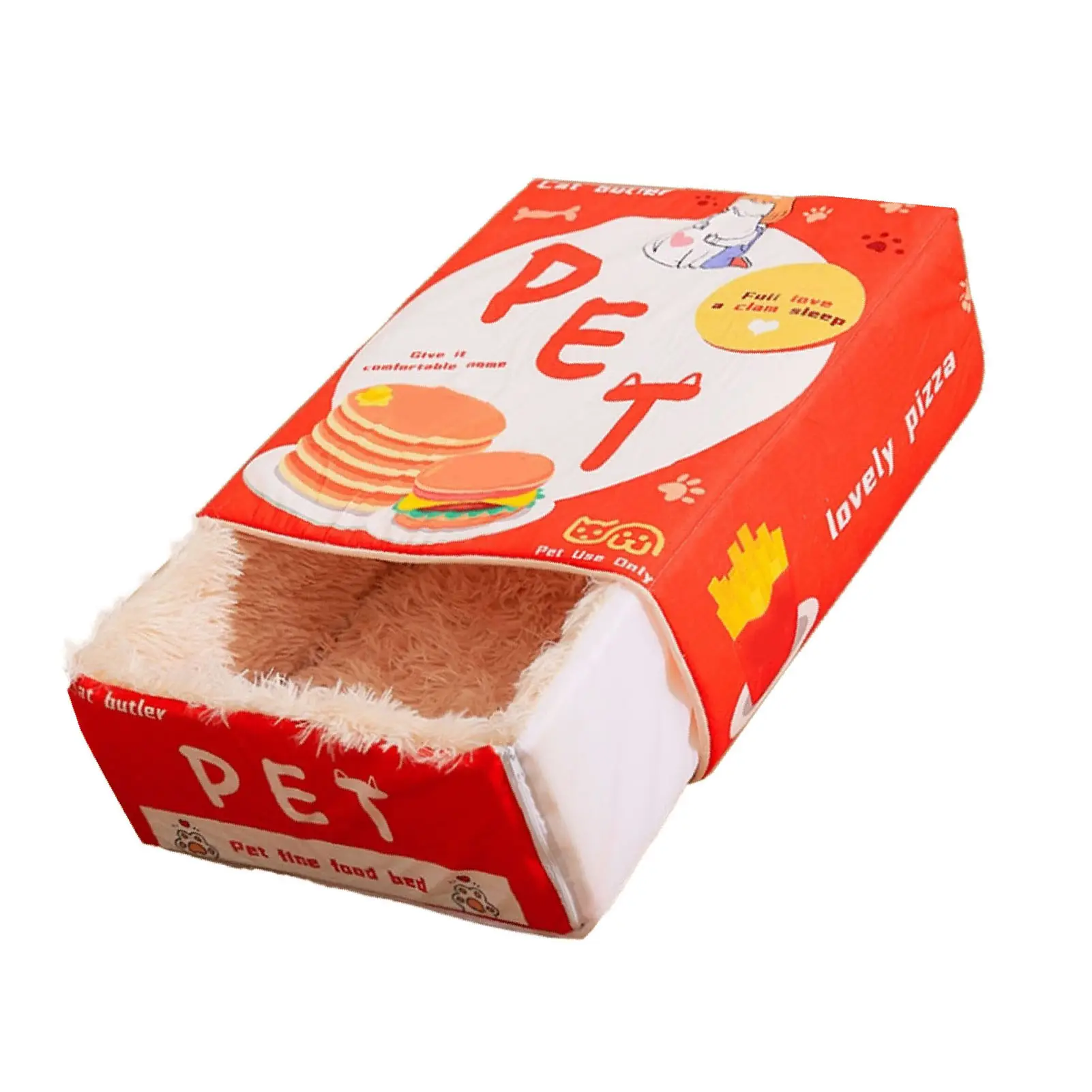 Snack Box Cat Bed Cartoon Rectangular Fully