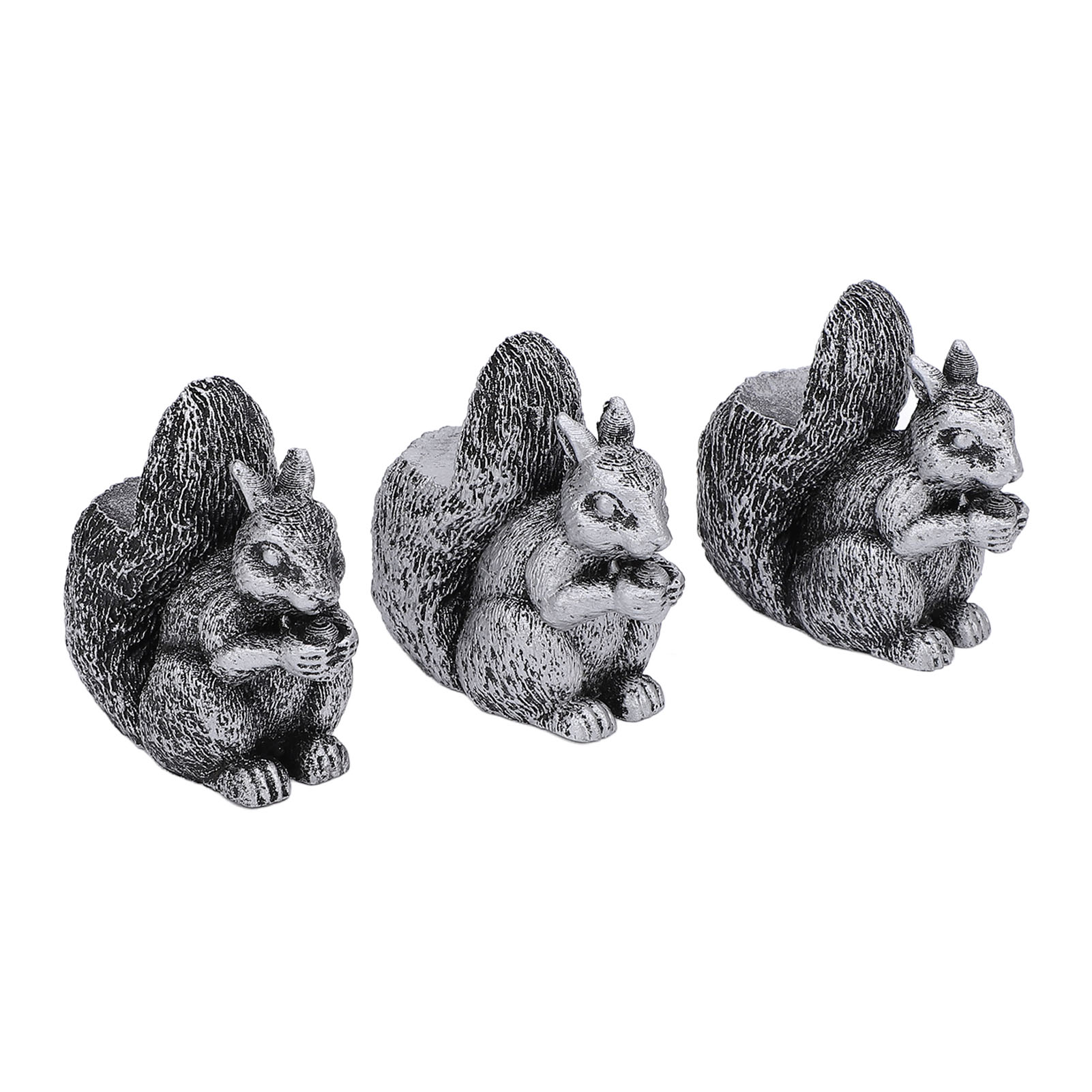 3PCS Flower Pot Decorative Feet Resin Animal Statue Plant Pot Support Feet Planter Riser For Outdoor Garden Squirrel