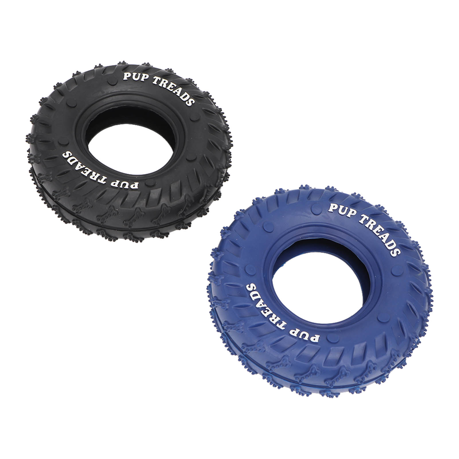 2Pcs Blue Black Rubber Tire Dog Chew Toy Safe Tire Shape Rubber Pet Chew Toy For Medium Large Dogs 3