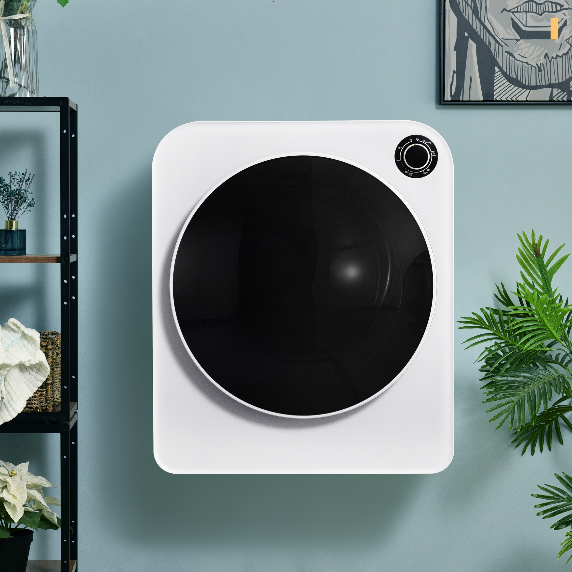 Exhaust Air Dryer Dryer Stainless Steel Dryer 3Kg 830W White Triple Filter 5 Programs White Overheat Protection, Can Be Wall Mounted Energy Class G