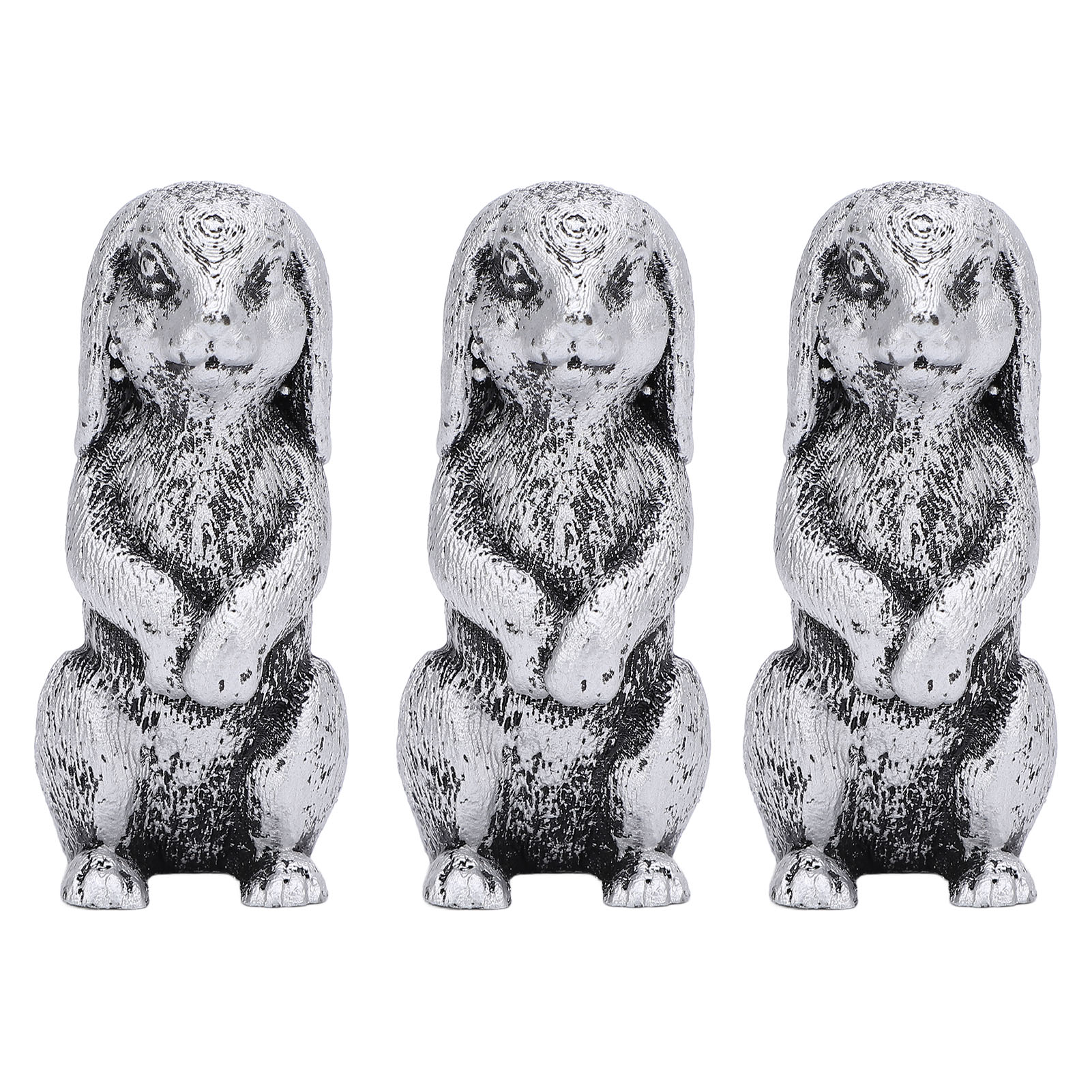 3PCS Flower Pot Decorative Feet Resin Animal Statue Plant Pot Support Feet Planter Riser For Outdoor Garden Standing Rabbit