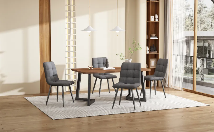 Dining Set 5-piece Dining Table With 4 Chairs Set