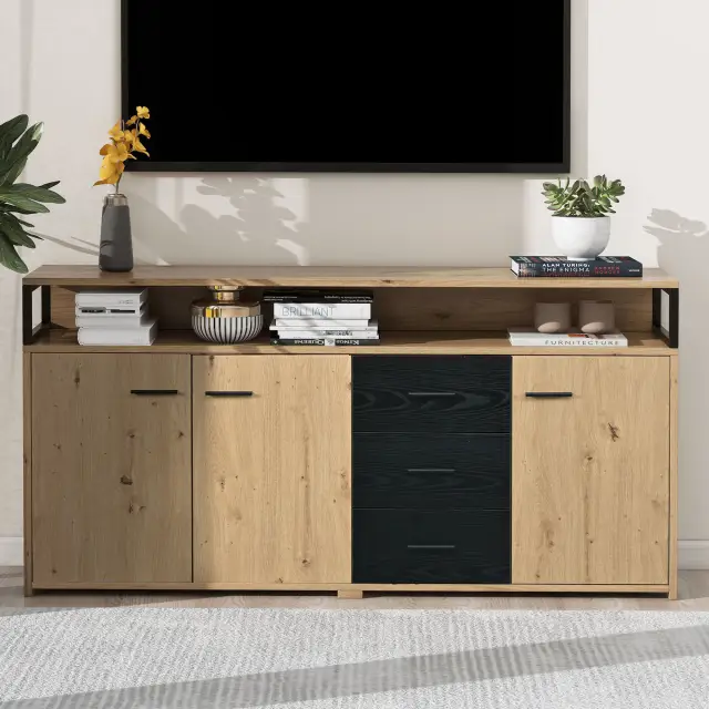 Industrial Sideboard With 3 Doors And 3 Drawers