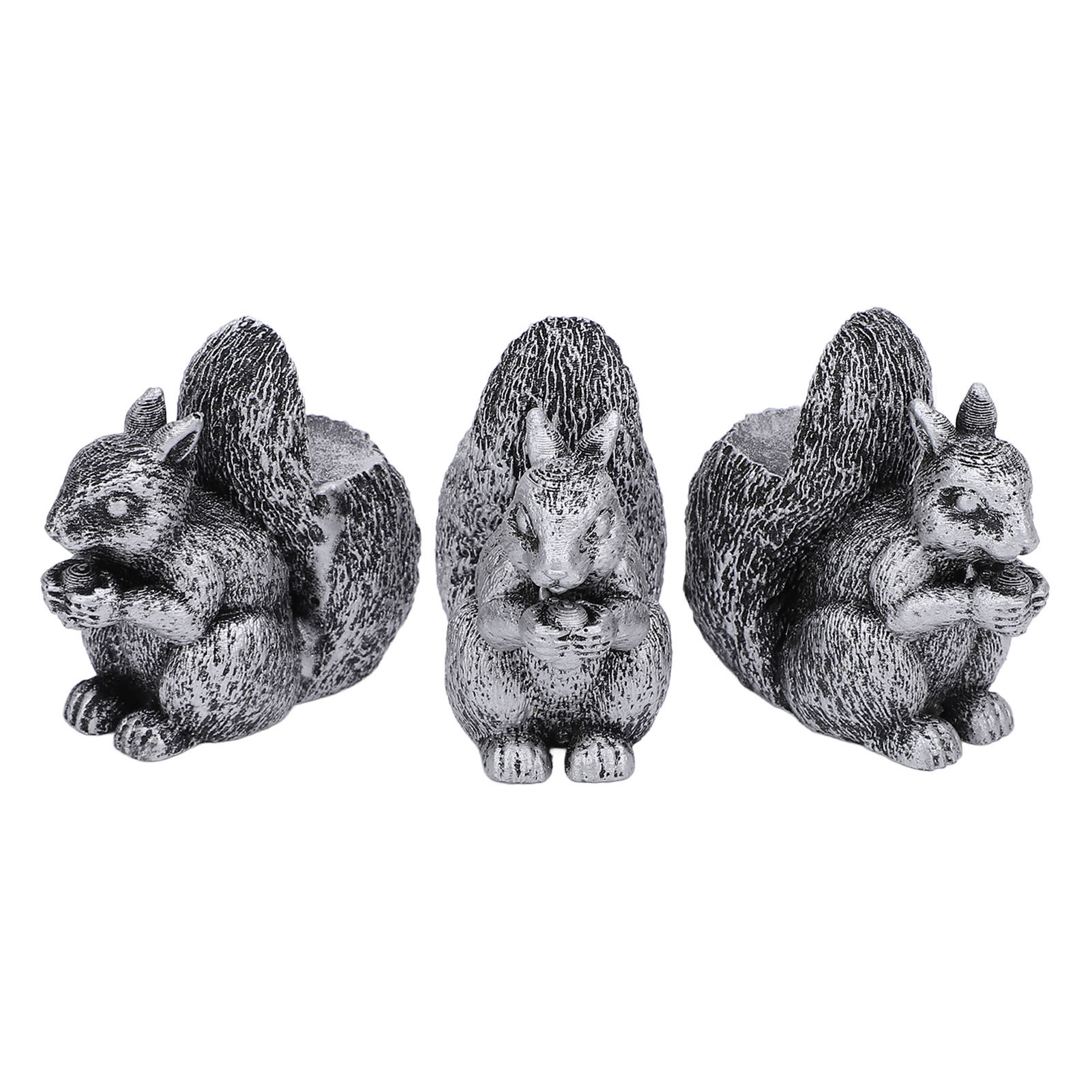 3PCS Flower Pot Decorative Feet Resin Animal Statue Plant Pot Support Feet Planter Riser For Outdoor Garden Squirrel
