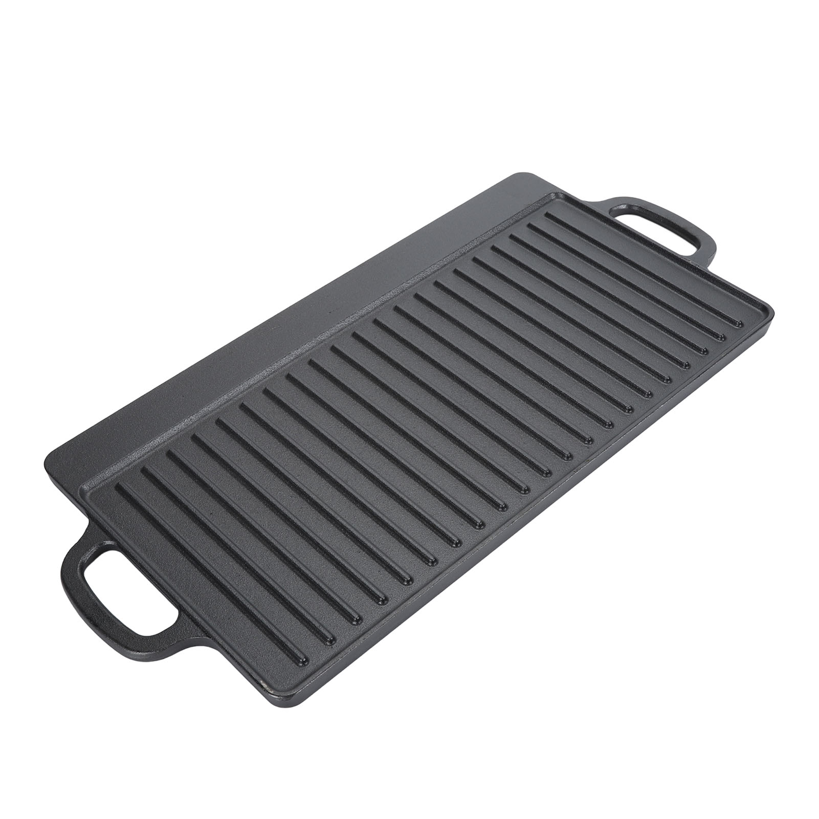 Cast Iron Rectangular Grill Multipurpose Safe Large Space Double Sided Double Ears Cast Iron Griddle For BBQ Gas Grill 50x23x2cm / 19.7x9.1x0.8in 172948fc 4ce3 4721 9262 3ab89b7dad98