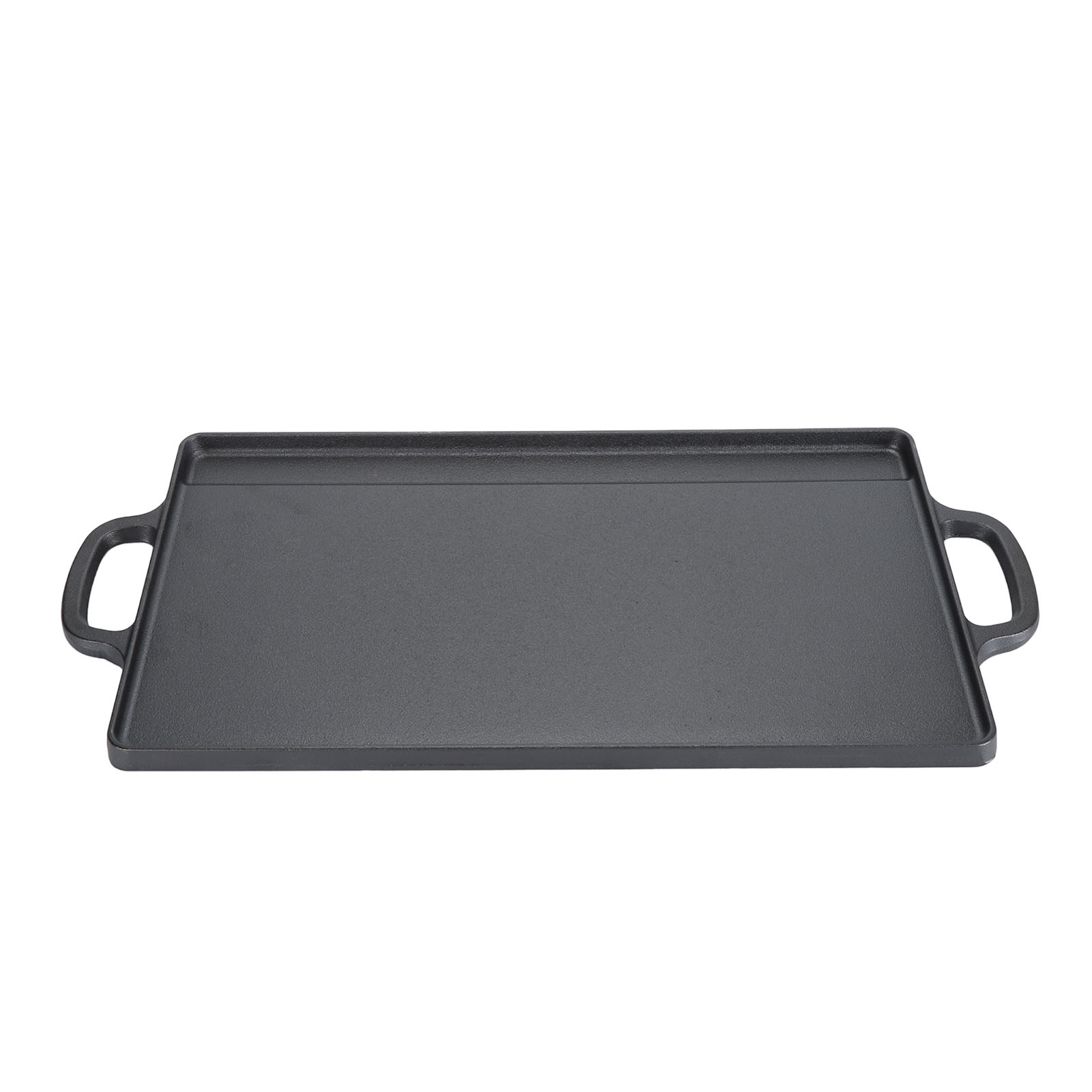 Gril rectangulaire en fonte polyvalent sûr grand espace double face double oreilles – Image 4