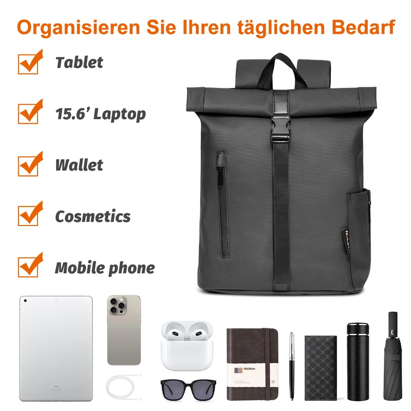 22l Anti Theft Travel Laptop Backpack Multi-Pocket Lightweight Daypack Men Women School Outdoor Sports 15.6in Laptop 6 Color
