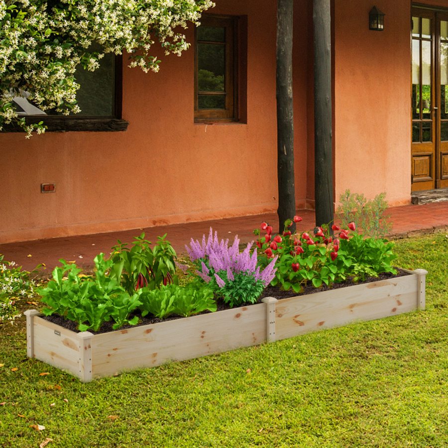 Wooden Vegetable Raised Garden Bed For Backyard Patio Balcony