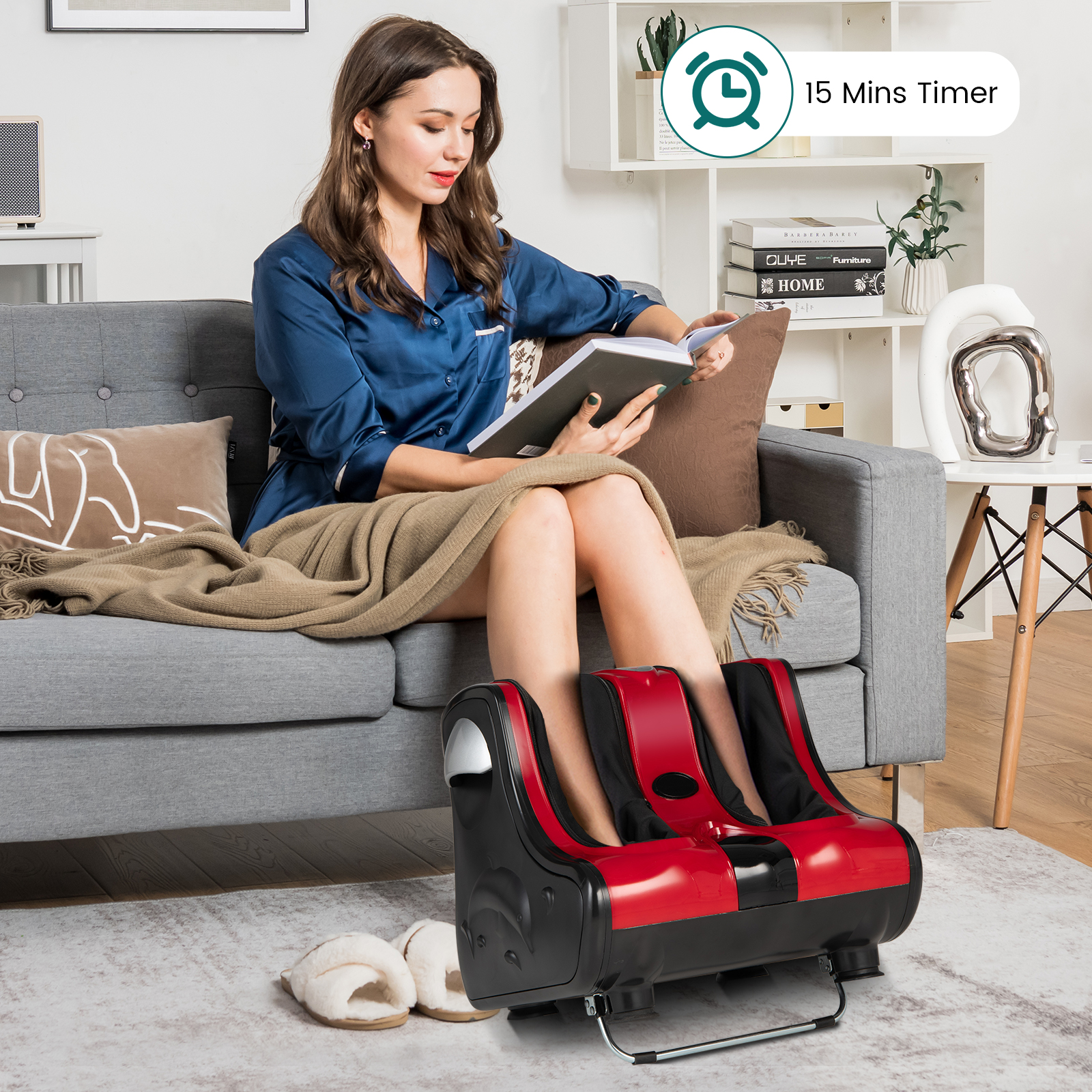 Shiatsu Kneading Rolling Vibration Heating Foot Massager-Red — foto 2