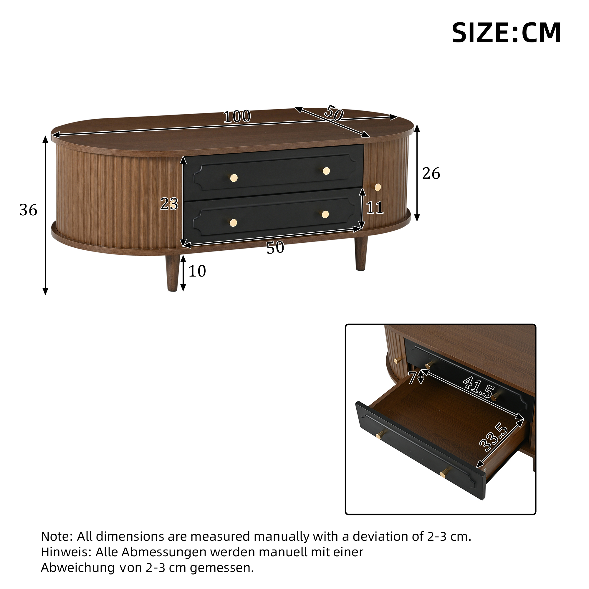100 x 50 x 36 cm, table basse de salon – Image 4