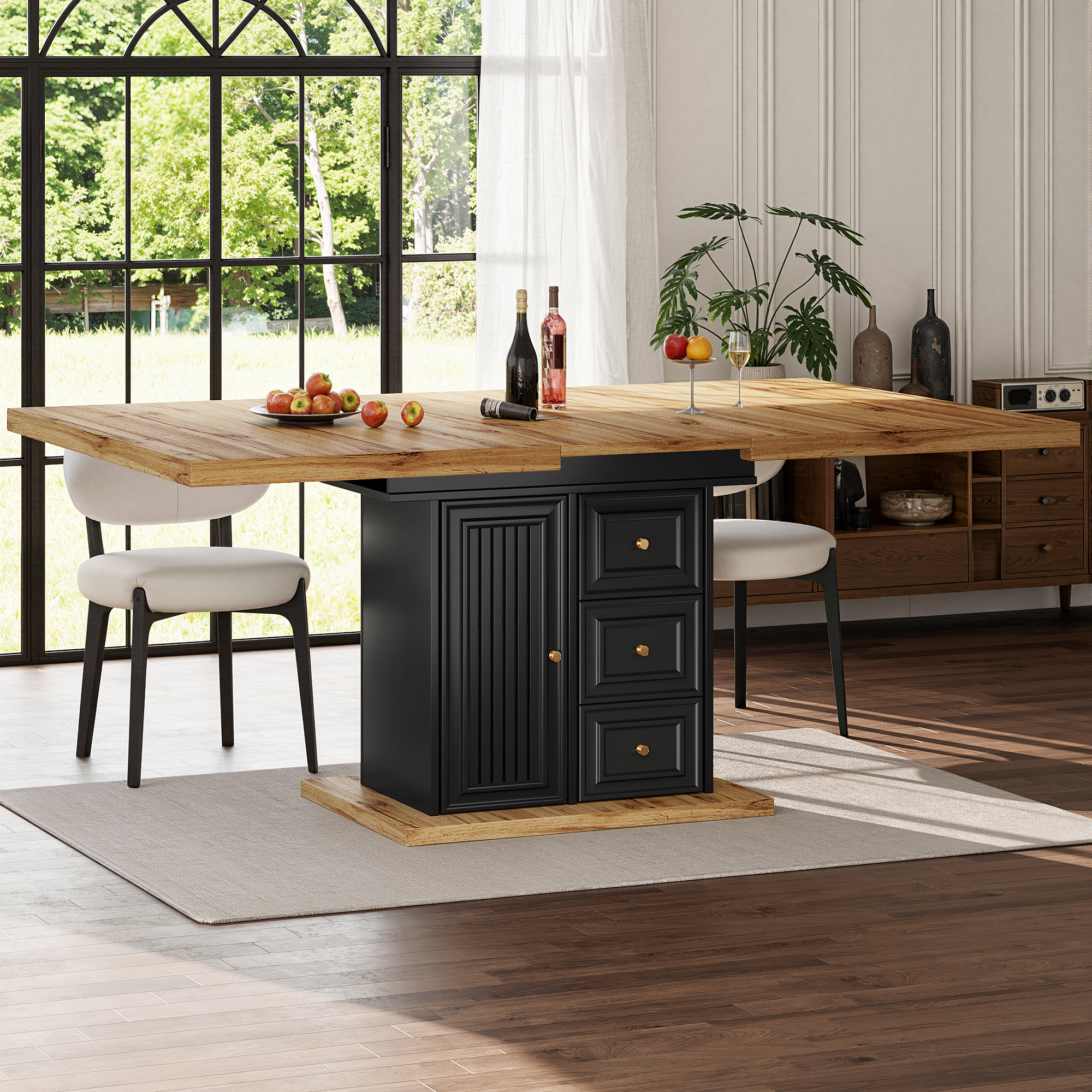 Extendable Dining Table 110 140 X 80 X 75 Cm, Wooden For Kitchen & Room - 6 — image 4