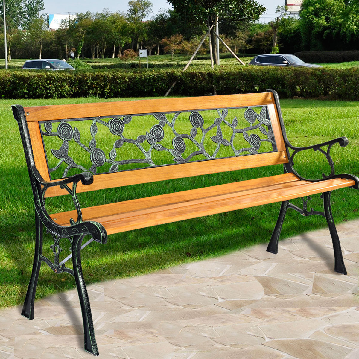 49 1 2 pouces Patio Parc Jardin Porche Chaise Banc