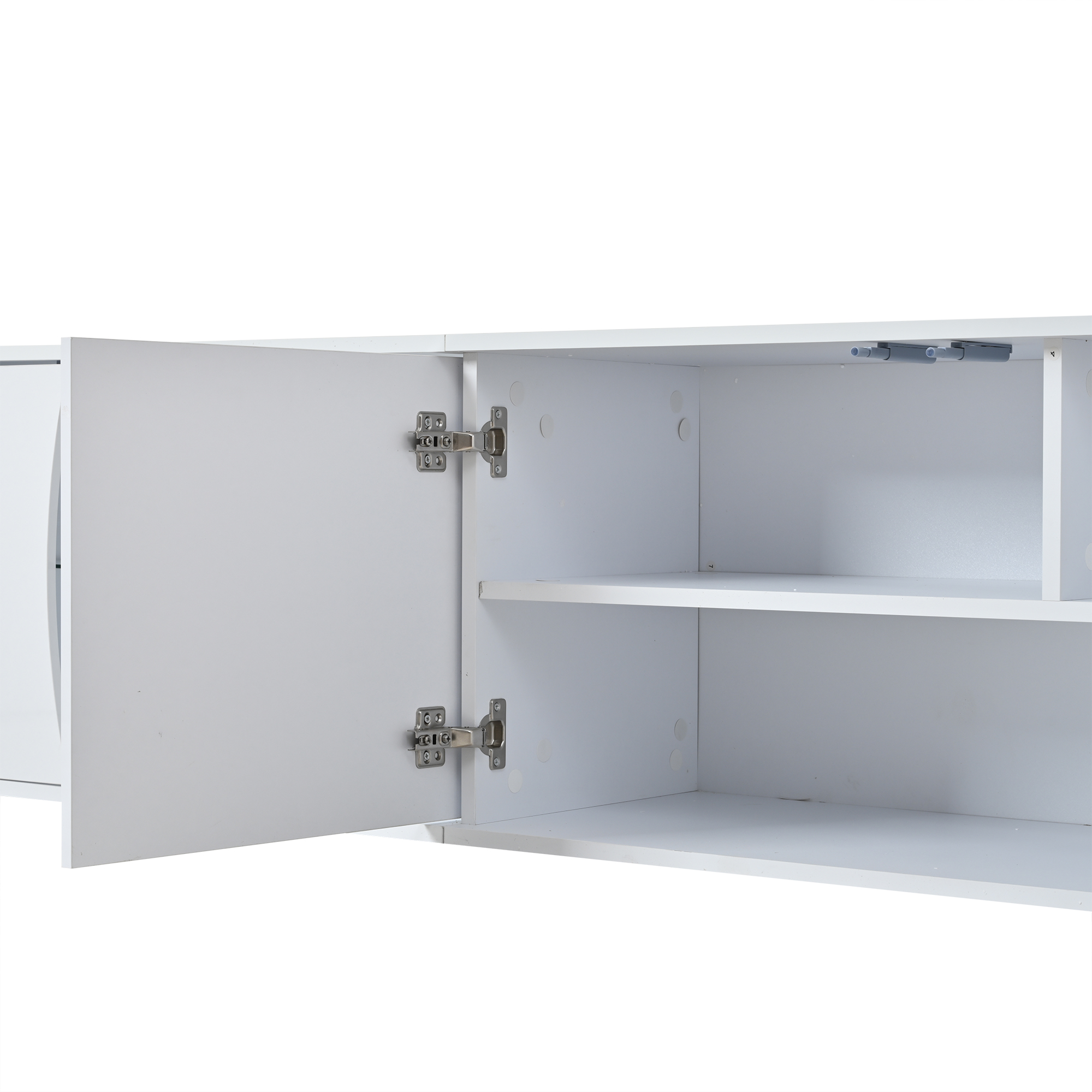 180x40x45cm TV Cabinet, Lowboard With 3 Doors, Tempered Glass High