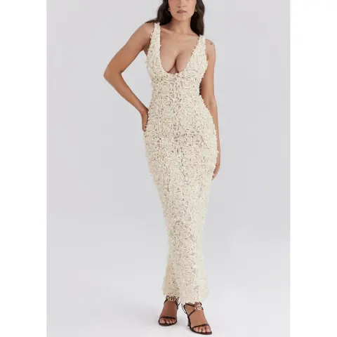2024ss Sexy Deep V Party Dress
