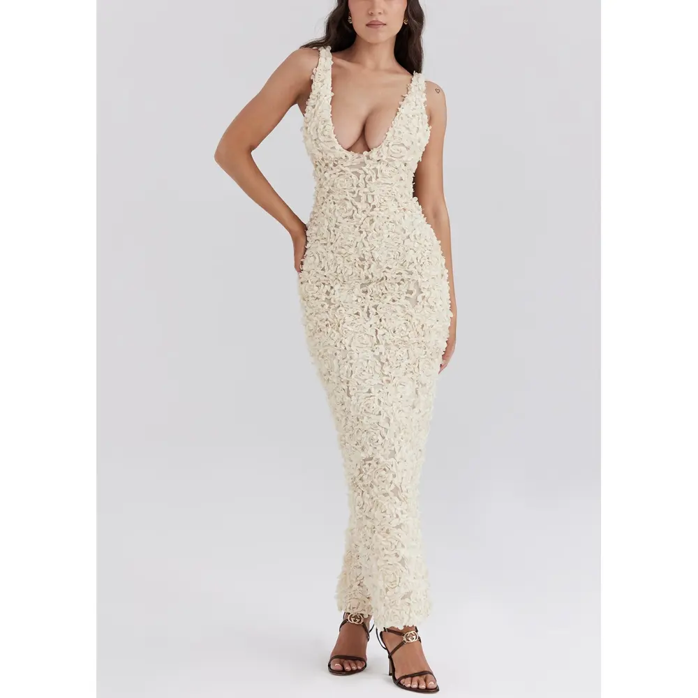 2024ss Sexy Deep V Party Dress