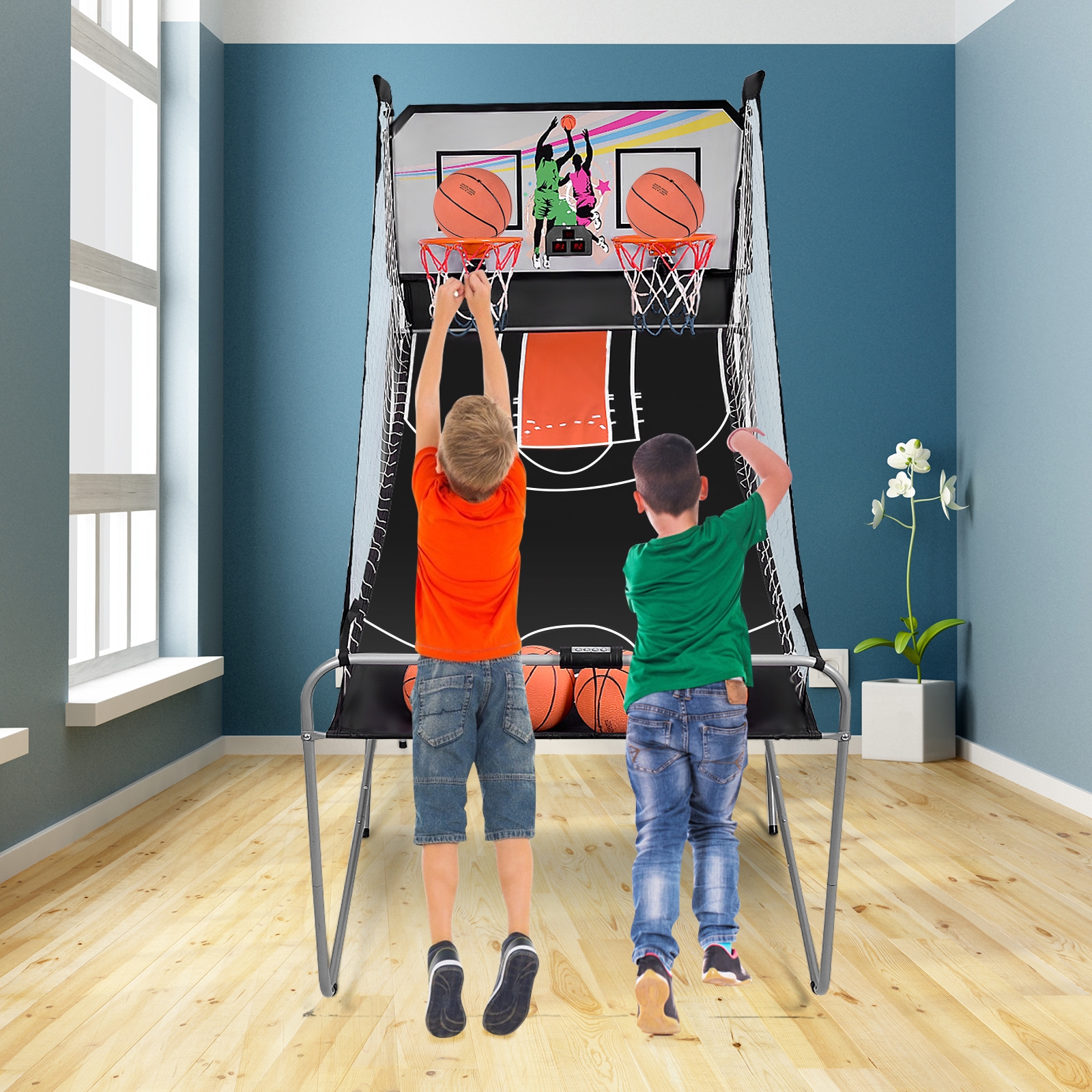Foldable Double Electronic Basketball Game