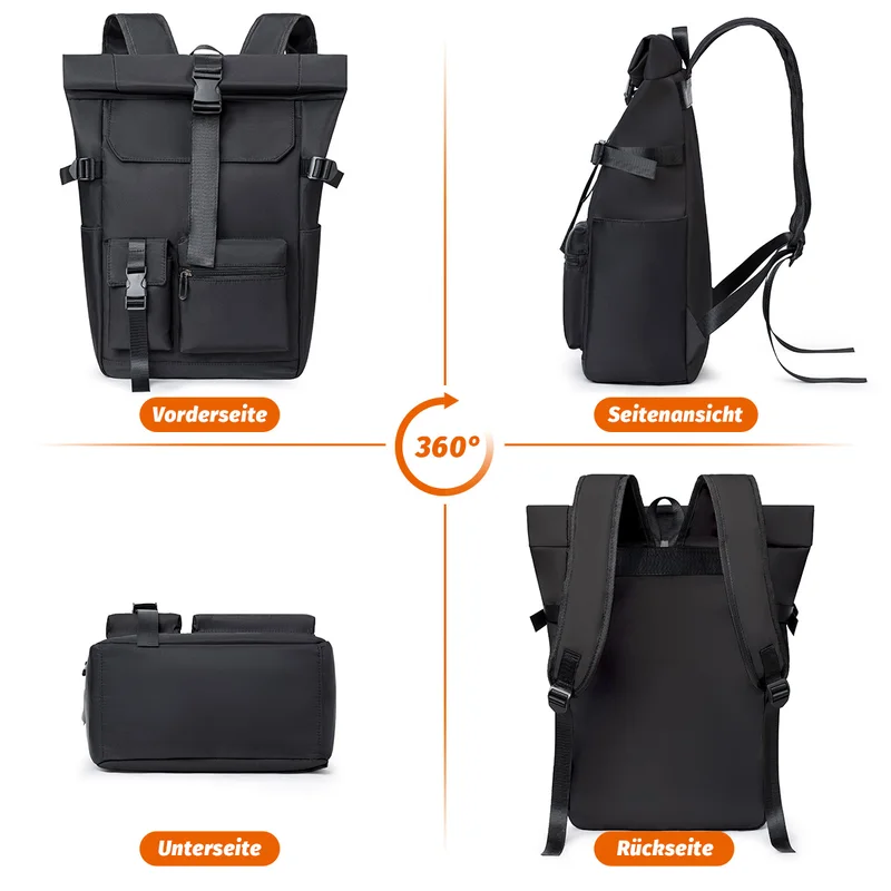 Travel Backpack 26l Lightweight Roll Top Backpack For Women Men, Anti-Theft School Bag For Students, Simple Outdoor Sport