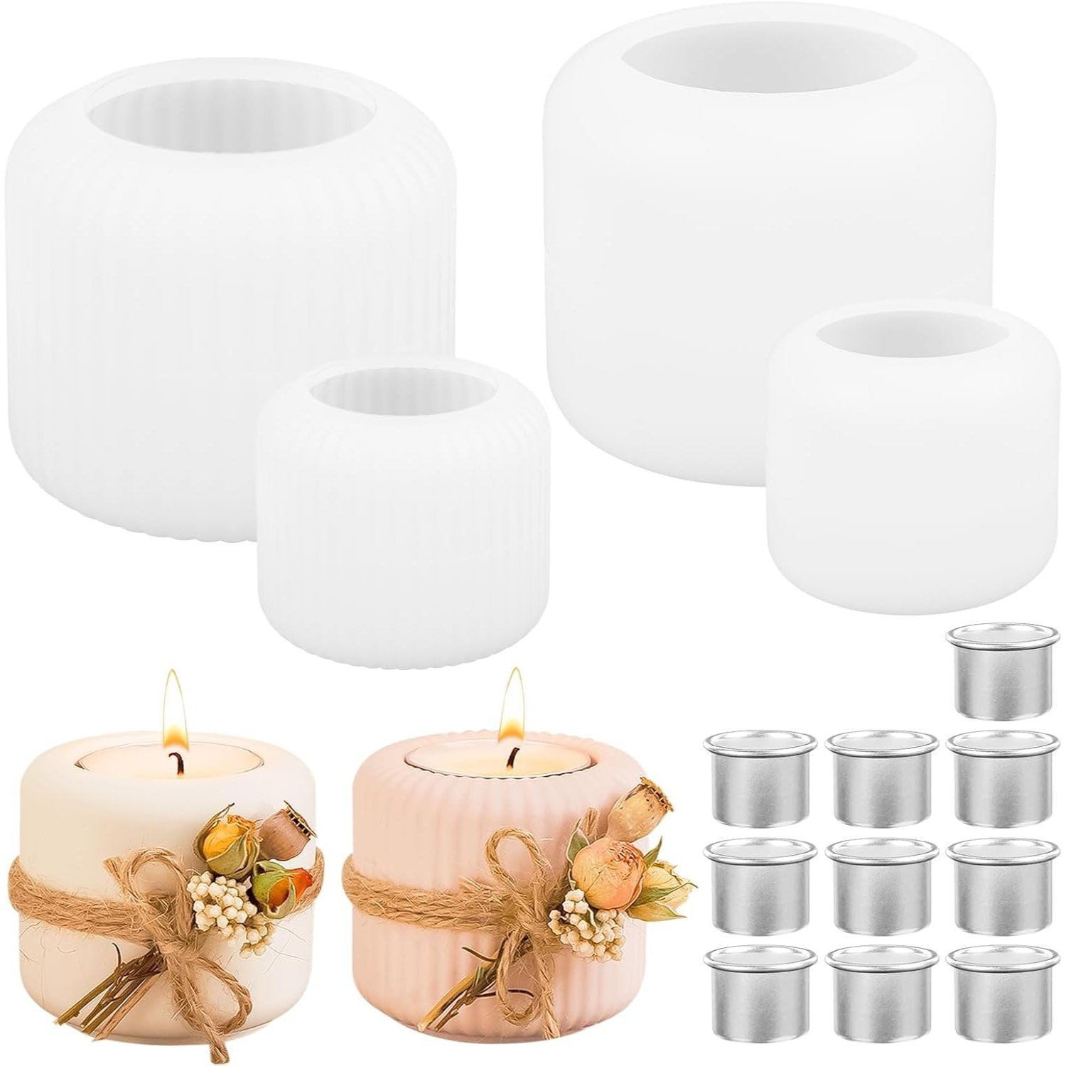 Silikonform Für Kerzenhalter, Winter Deko Set Für Stimmungsvolle Adventstisch-Gestaltung – Vielseitige Gießform Für Kreative Tischdekoration Zu Weihnachten-Partydekoration