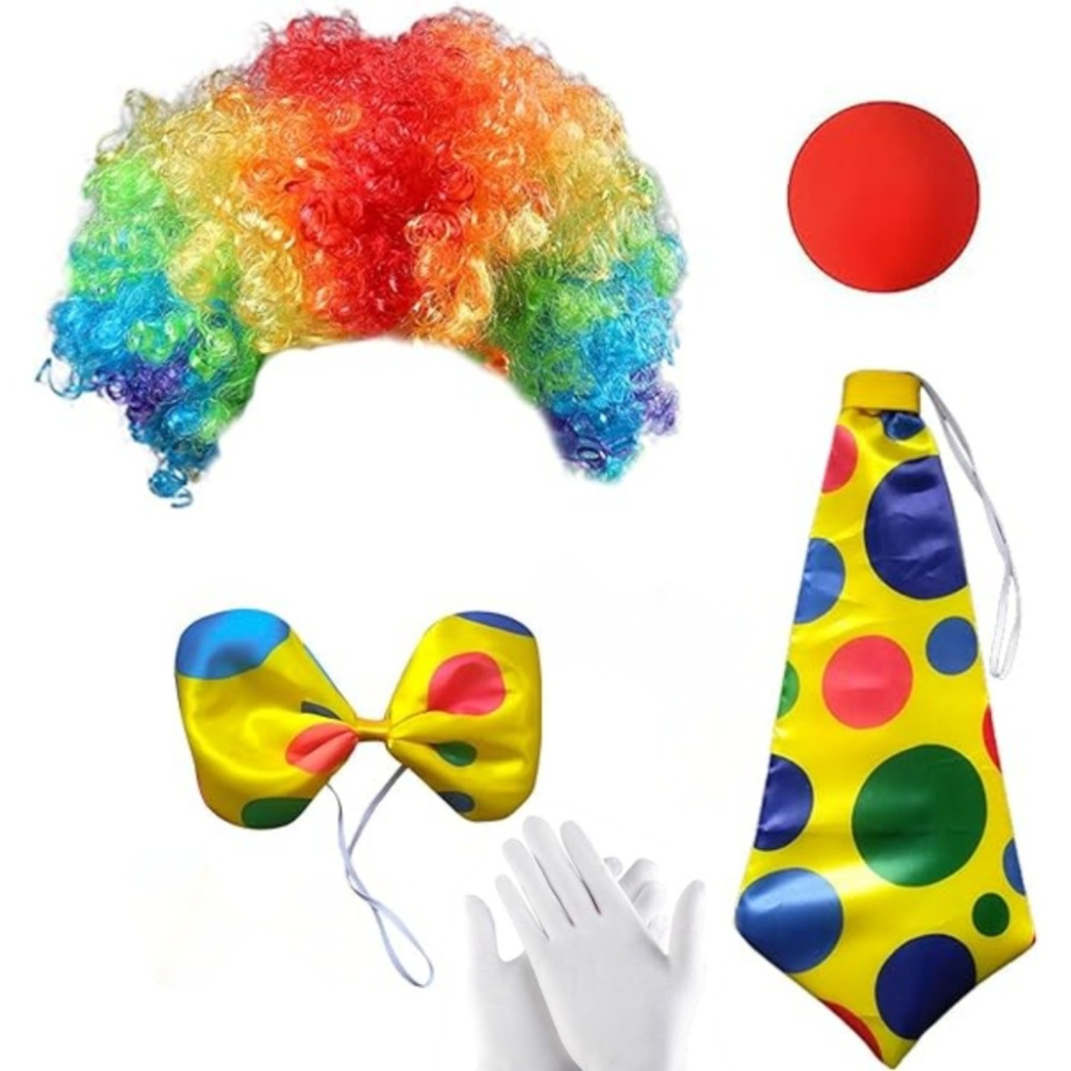 Clown Costume Set with Wig