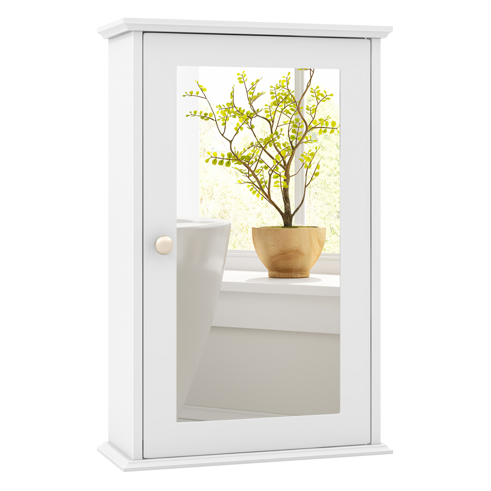 Armoire murale de salle de bain avec porte miroir simple – Image 3
