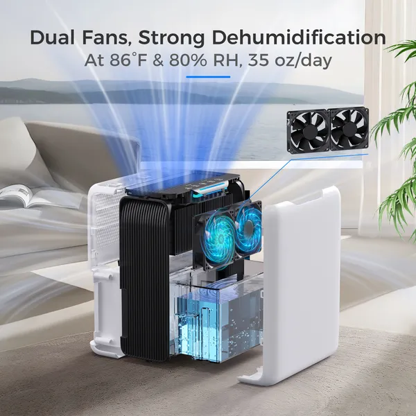 Déshumidificateur 3l, déshumidificateur électrique pour maison de 20 m2 – Image 4