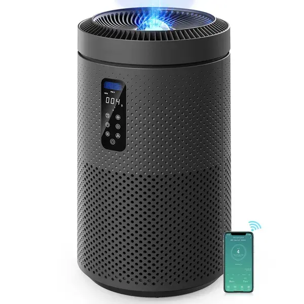 Black Large Room Air Purifier, Smart WiFi