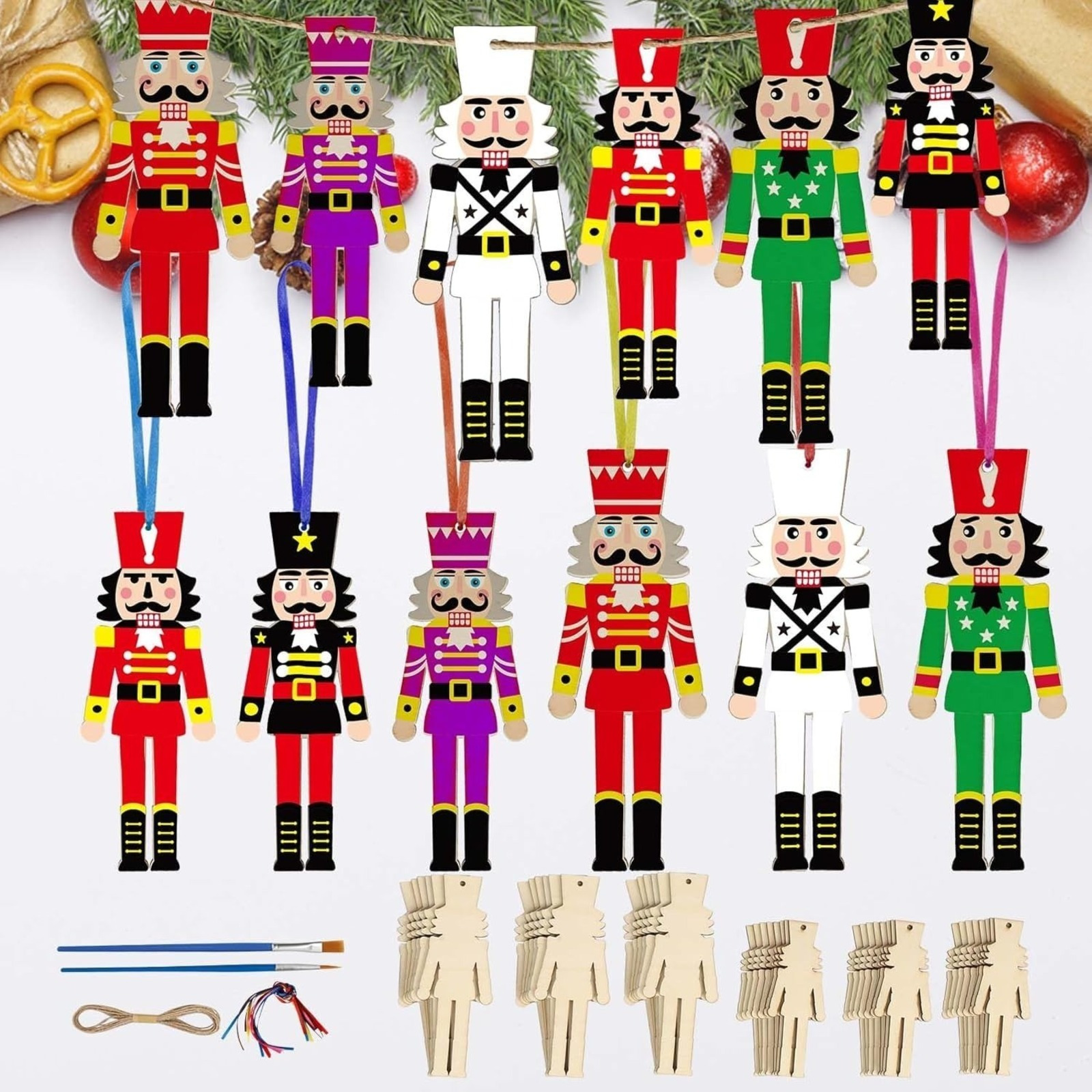 Wooden Nutcracker Craft Kit, 30 Pieces