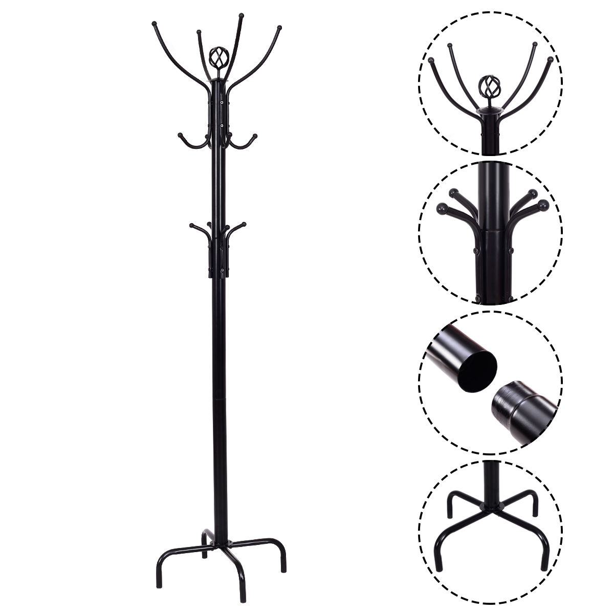 Metal Coat Rack With 12 Hooks thumbnail 4