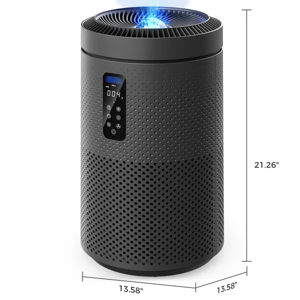 Purificateur d'air noir pour grande pièce, wifi intelligent – Image 3