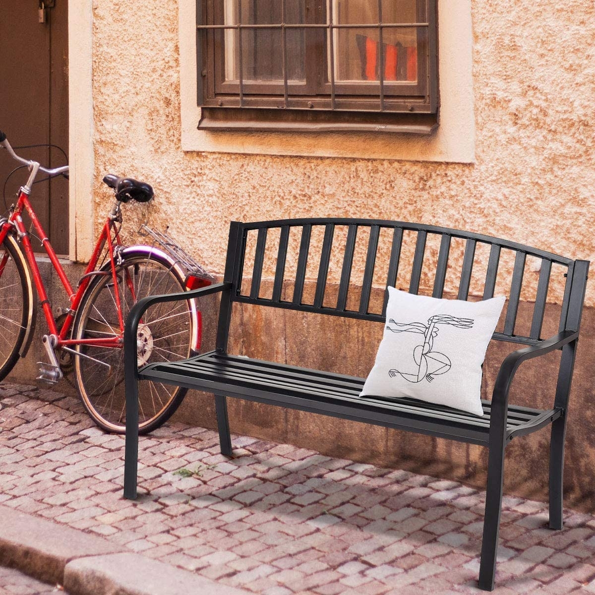 50 pouces Patio Banc de jardin Loveseats pour l'extérieur