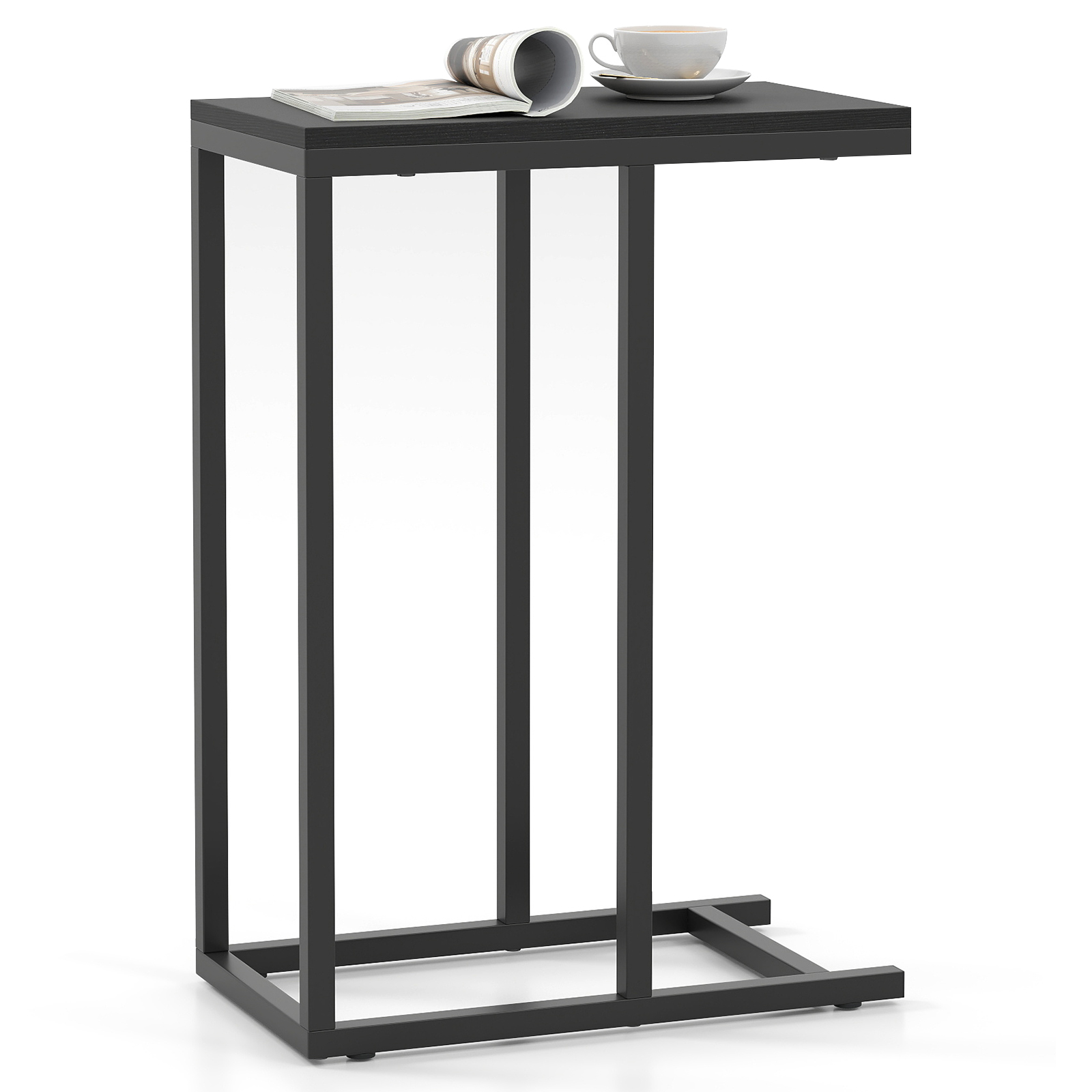 Table d'appoint en forme de c coulissante sous le canapé, plateau TV pour café – Image 2