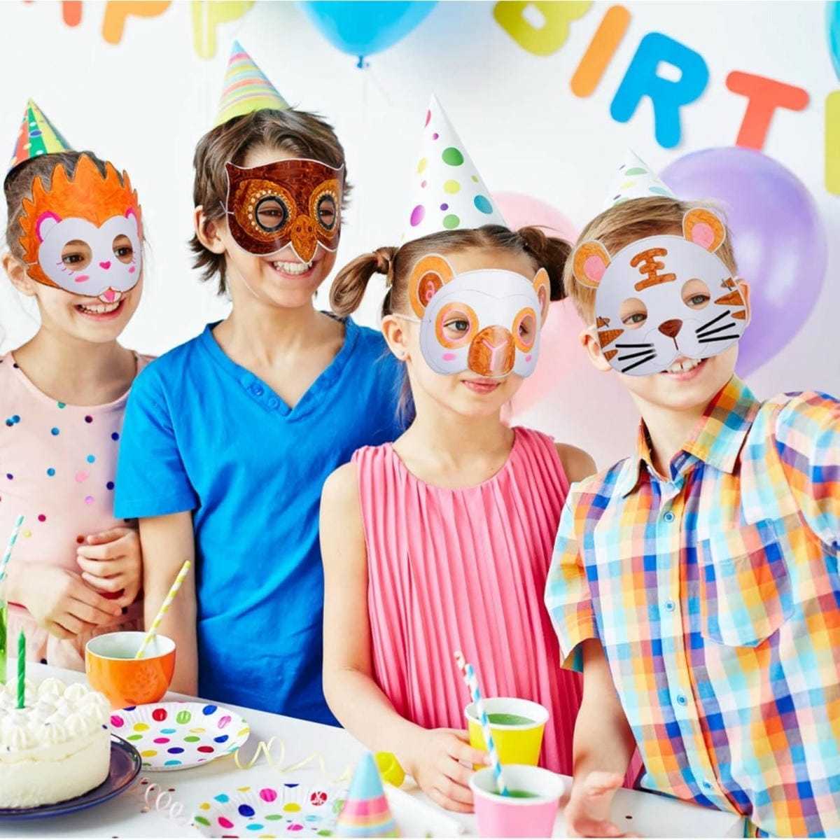 12 Herbst-Tiermasken Mit Whiteboard & Zubehör - Komplettset Für DIY-Projekte Und Gestaltung-Partyzubehör-Set 3