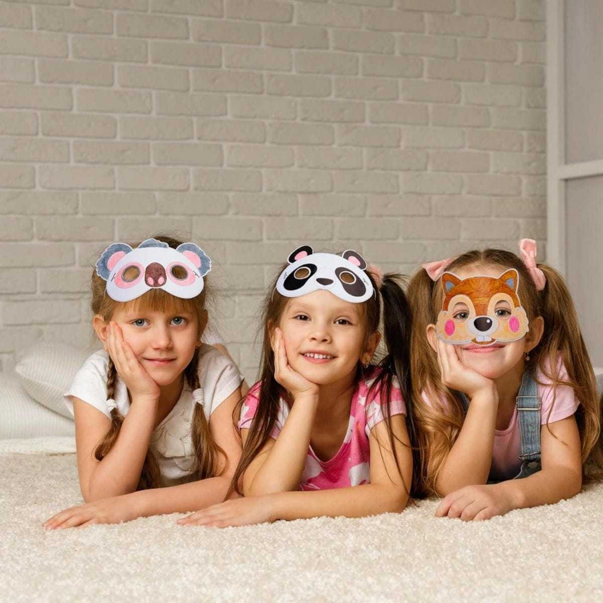 12 Herbst-Tiermasken Mit Whiteboard & Zubehör - Komplettset Für DIY-Projekte Und Gestaltung-Partyzubehör-Set 2