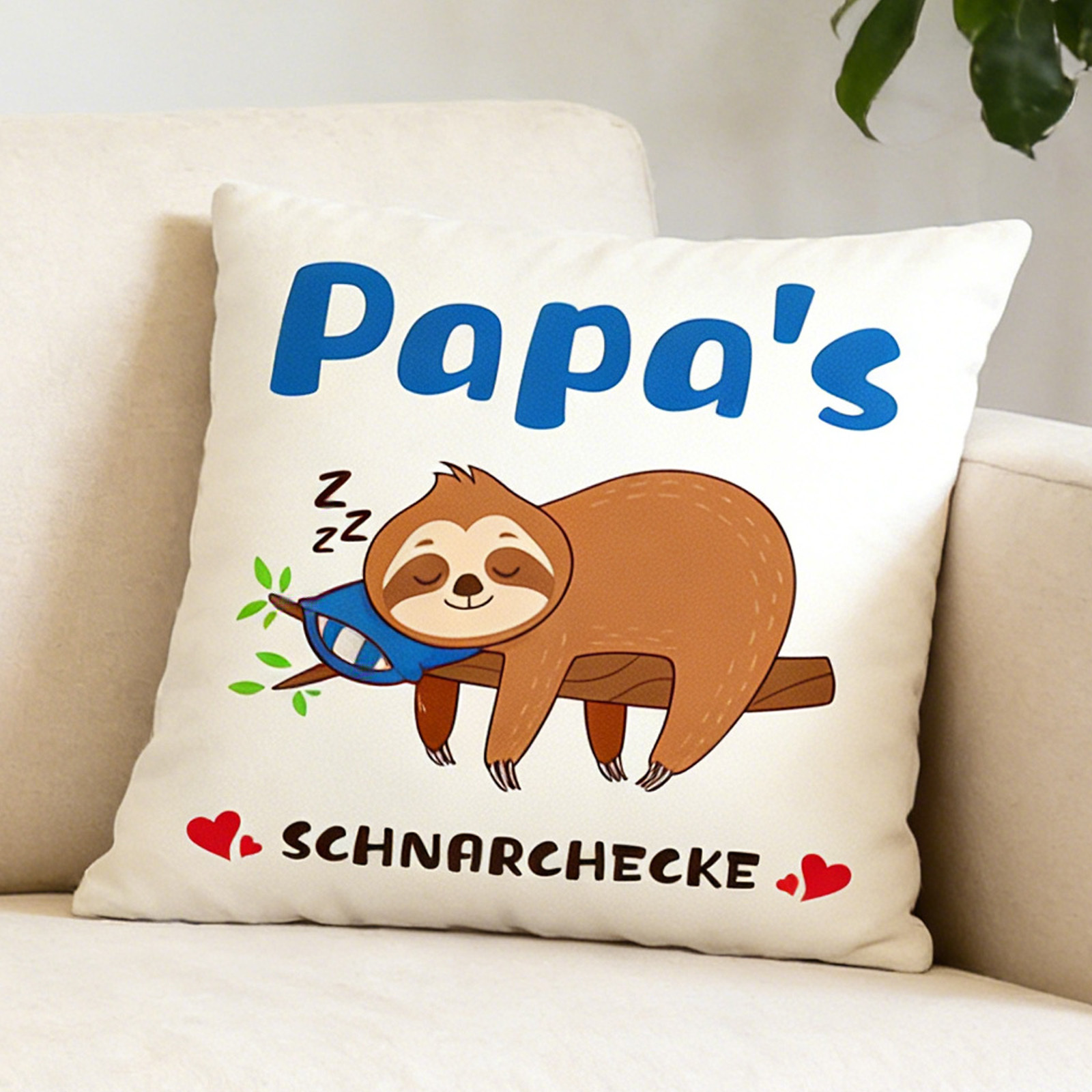 Papa Kissenbezug Mit Faultier-Motiv - Gemütlicher Kissenbezug Als Weihnachts- Oder Vatertagsgeschenk-Partyzubehör-Set