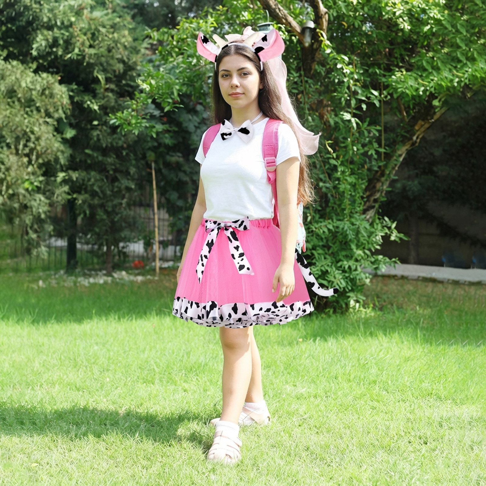 Cow Costume 4-Piece Set – Complete Costume Set With Polka-Dot Skirts For Carnival, Halloween, And Parties – Party Accessory Set