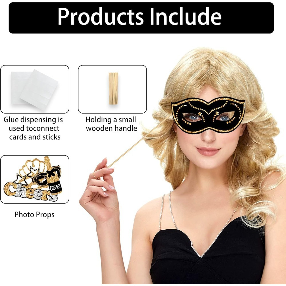 30-Piece Set Of Birthday Photo Props—Photo Props With Holders For Birthday Party Decorations 2