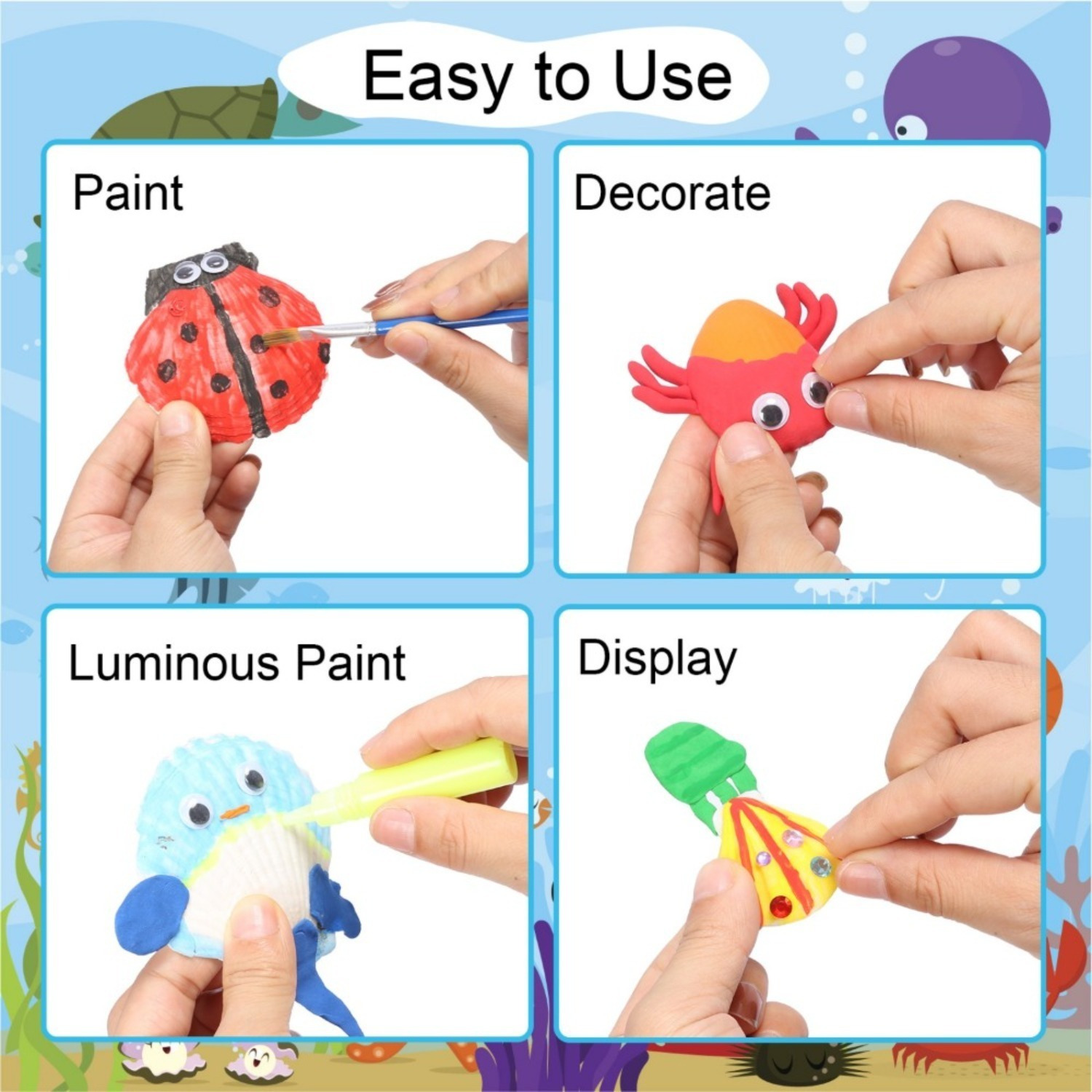 DIY Craft Kit, Includes Seashells And Craft Supplies—table Signs 2