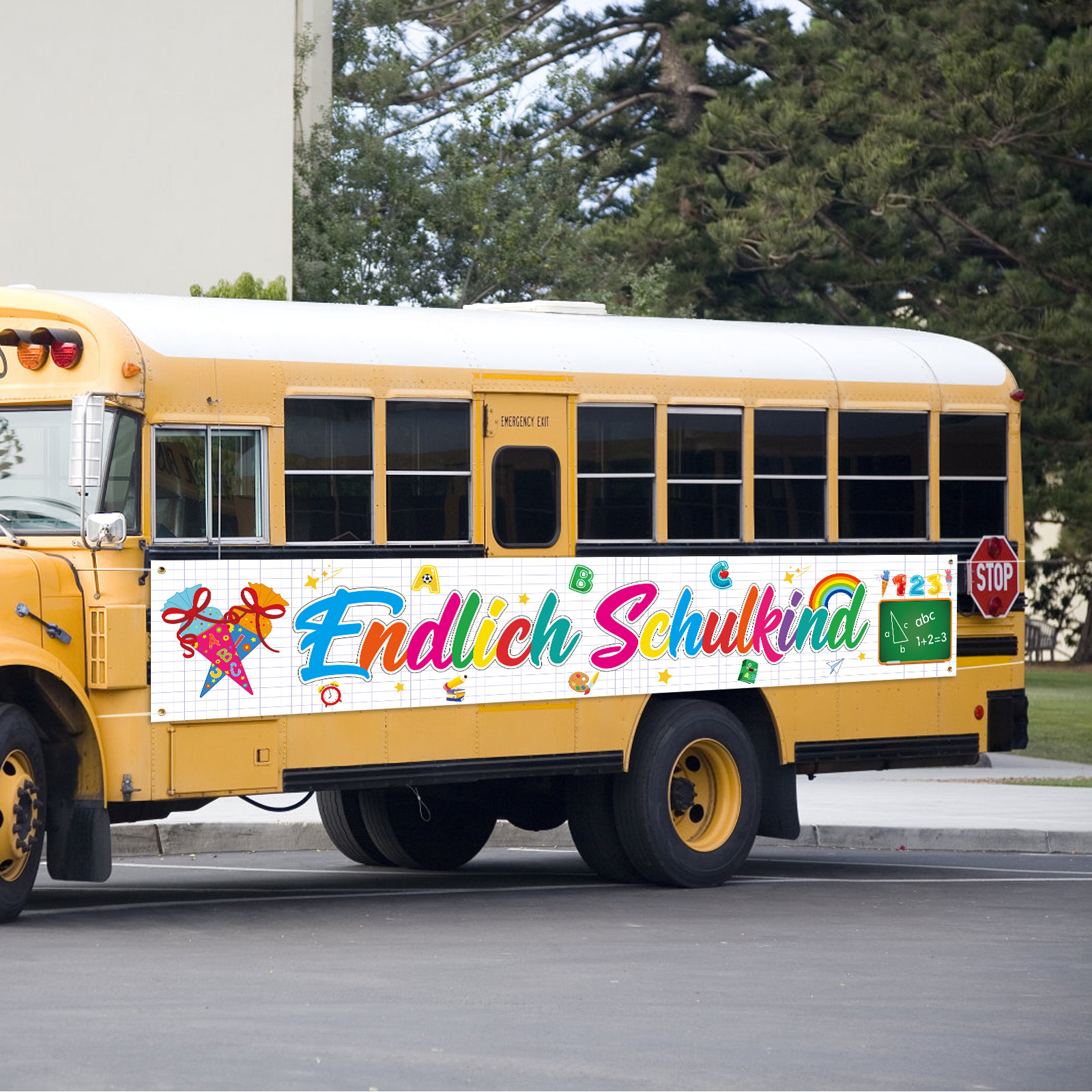 “Finally A First-Grader” Banner—Large-Format Decorative Banner For First-Day-of-School Celebrations—Party Supplies Set 2