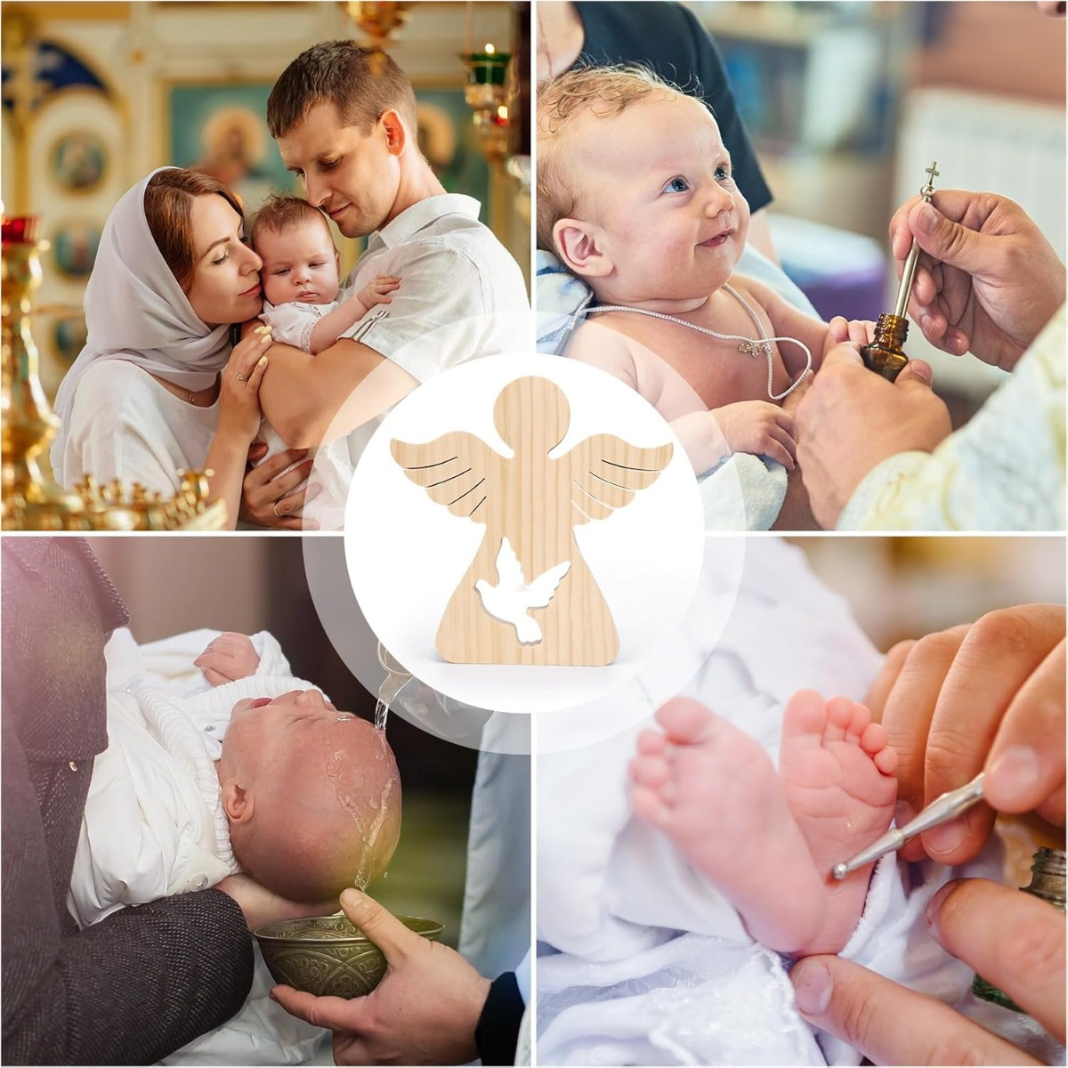 Wooden Baptism Decorations—decorative Wooden Symbols For Baptism Ceremonies And Special Occasions—party Accessory Set 4