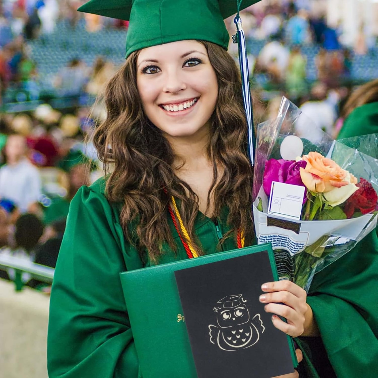 3D Pop-Up Greeting Card With Owl Design—Special Black Card For Graduation Celebrations And Congratulations—Party Supplies Set 4