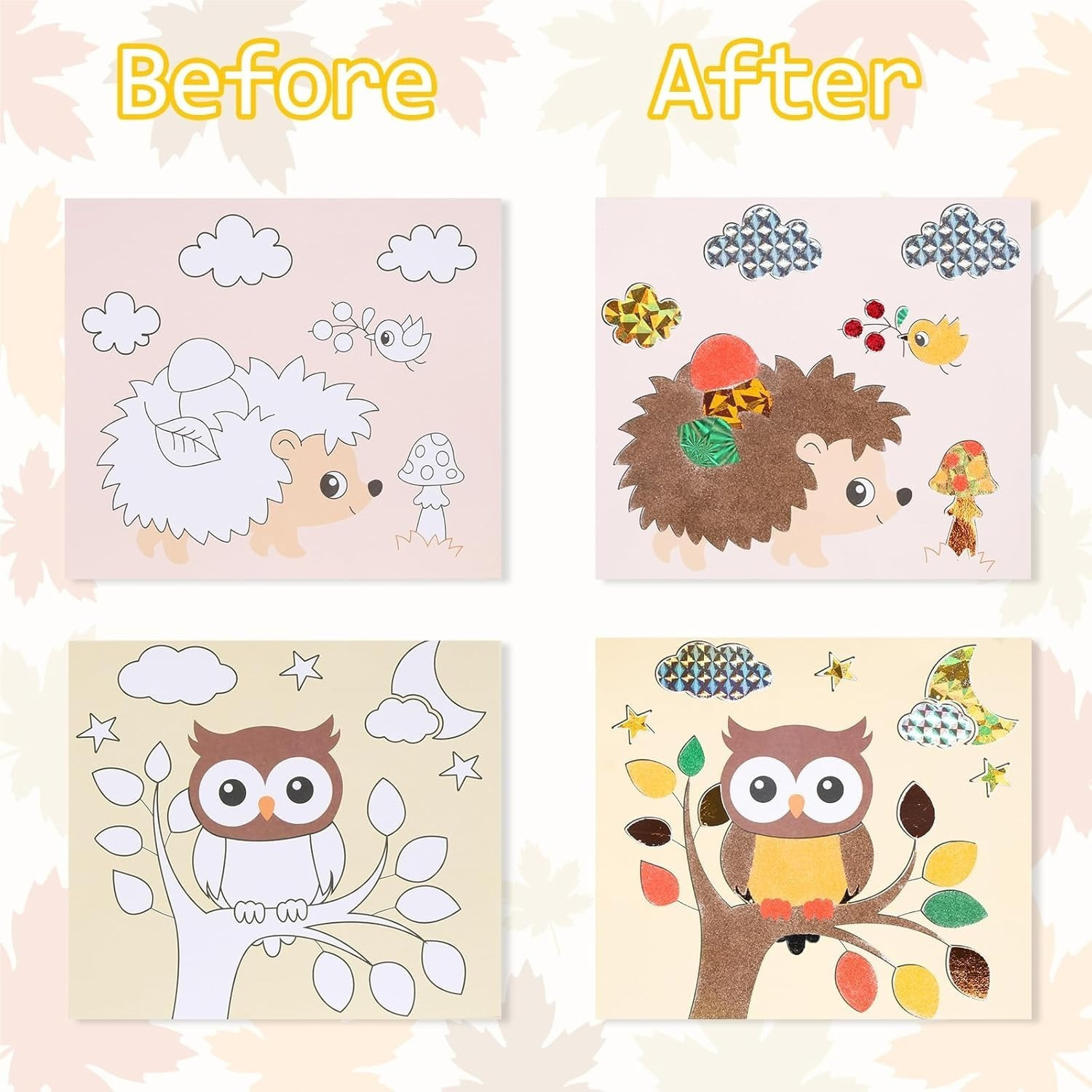 Animal Foil Stickers, 12 Pieces - Decorative Metal Foil Stickers For DIY Craft Projects And Creative Design - Party Accessory Set 4