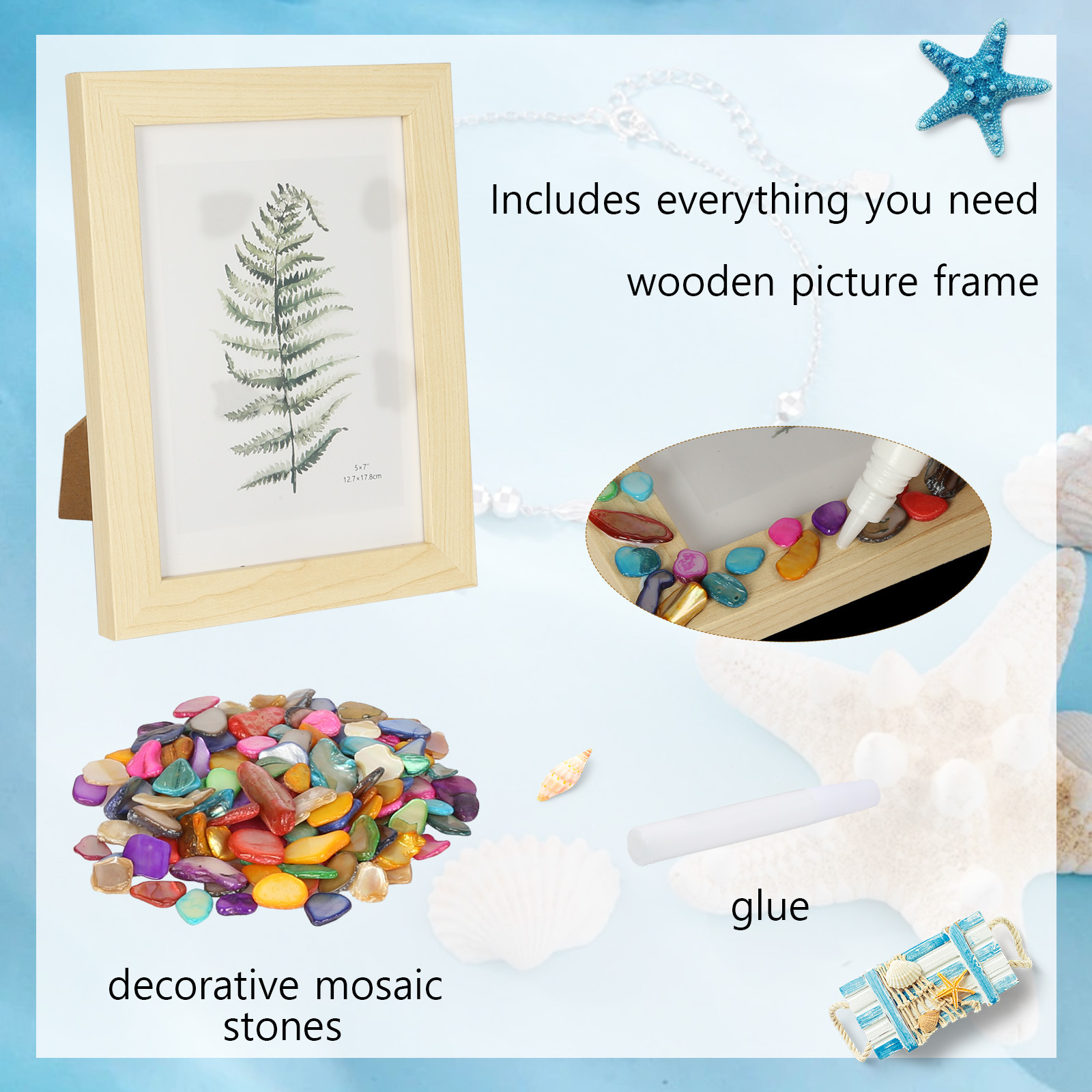 DIY Picture Frame Craft Kit, Mosaic Style, For Creative Decorating Projects 4