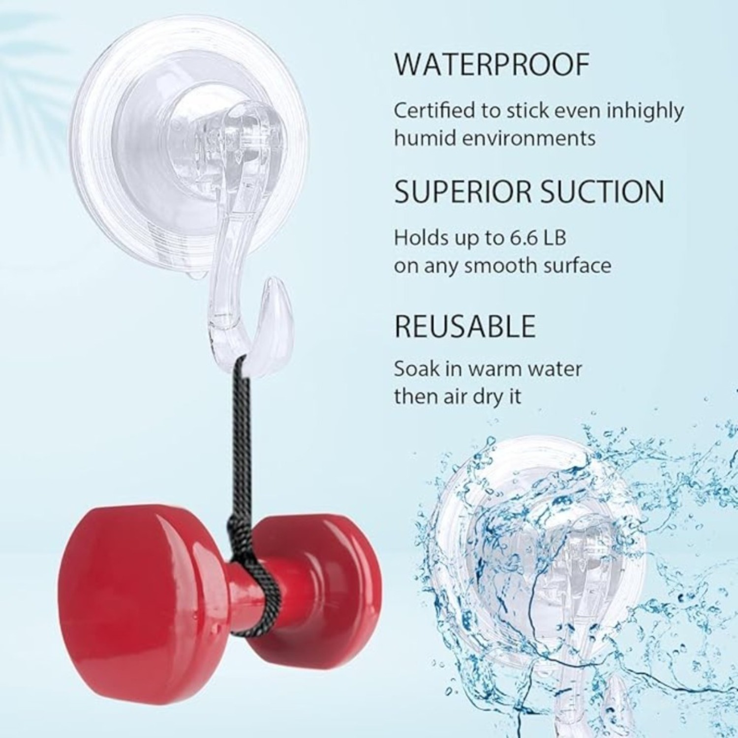 Set Of 8 Suction Cup Hooks With Strong Suction, Transparent Universal Hooks For Smooth Surfaces, Reusable Suction Cups For Party Decorations And Household Use — foto 5