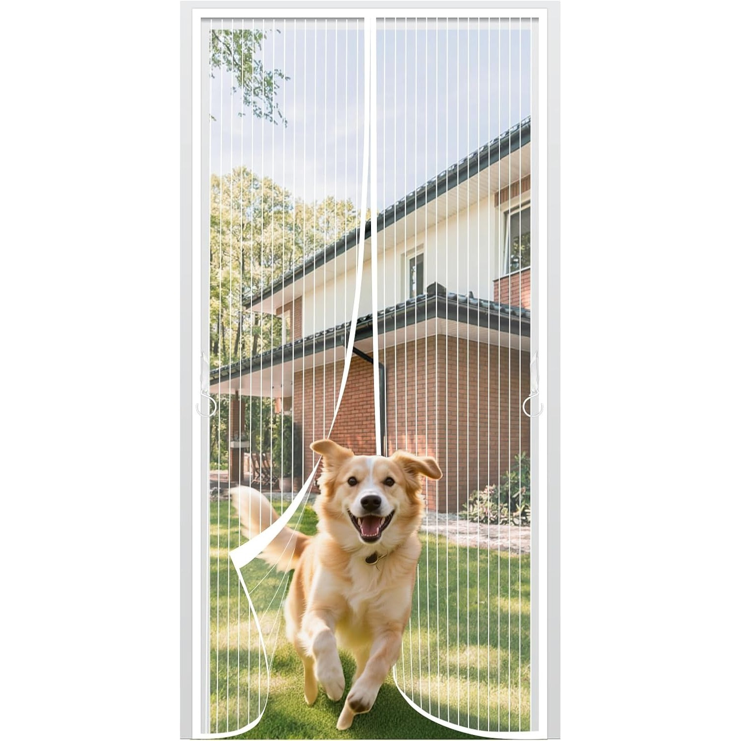 90x210 Cm White Magnetic Curtain With Adhesive Tape—Easy Privacy Screen For Doors And Windows—Event And Party Supplies — foto 3