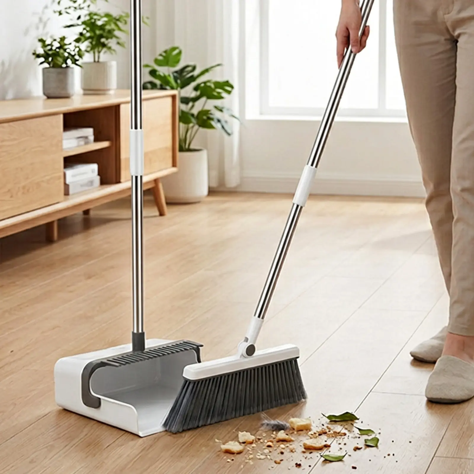 2-piece Household Broom And Dustpan Set